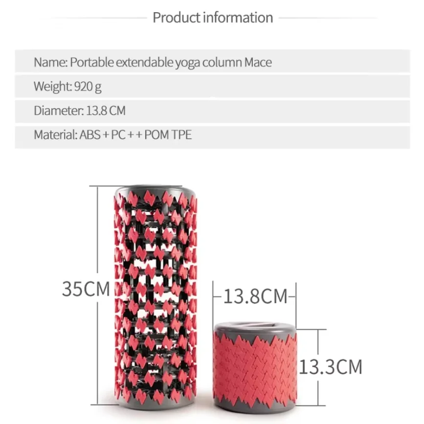 New Telescopic Roller Yoga Column Foam Pilates Column Fitness Muscle Relaxer Roller Leg Fascia Yoga Massage Roller Gym Home