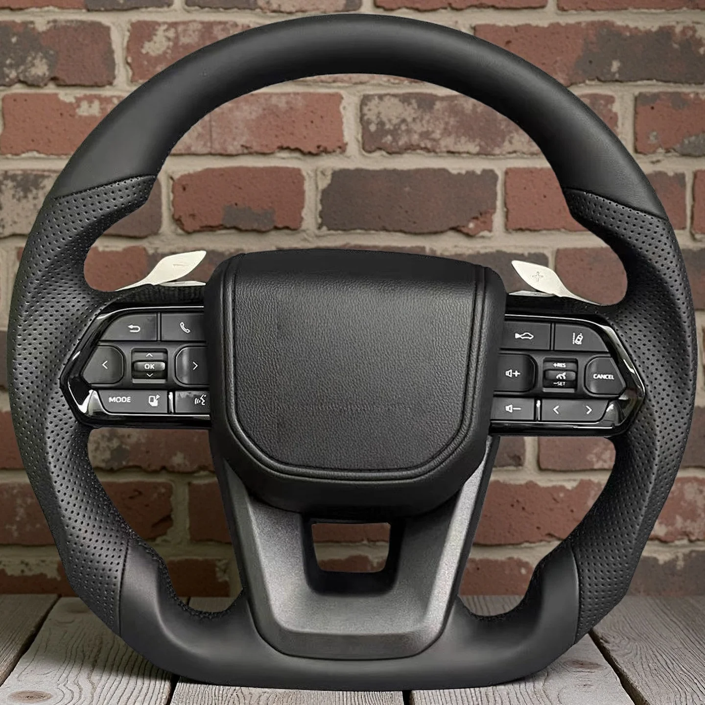 With Shift Paddles Carbon Fiber Leather For Toyota Lexus Land Cruiser 300 GR Sport 2022-2024 Car Steering Wheel Car Accessories view 2
