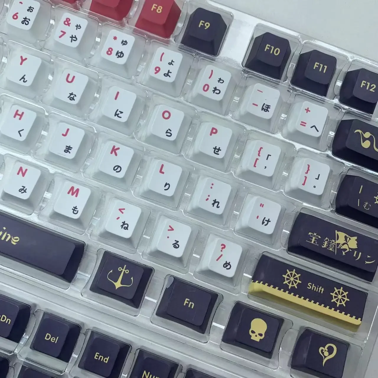 Houshou tampa chave marinha vtuber hololive capa chave pbt sublimação de tinta cereja mx interruptor de eixo cruzado keycap para teclado mecânico