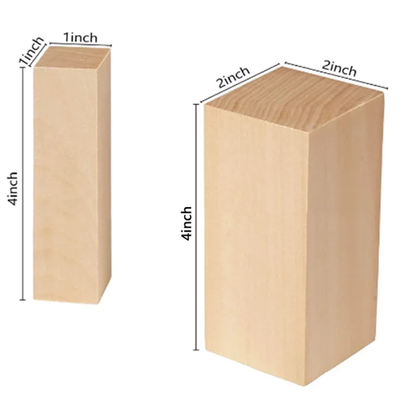 5pcs 10pcs 15pcs DIY Handmade Log Material Building Blocks Carved Rectangular Basswood Supplies Kit