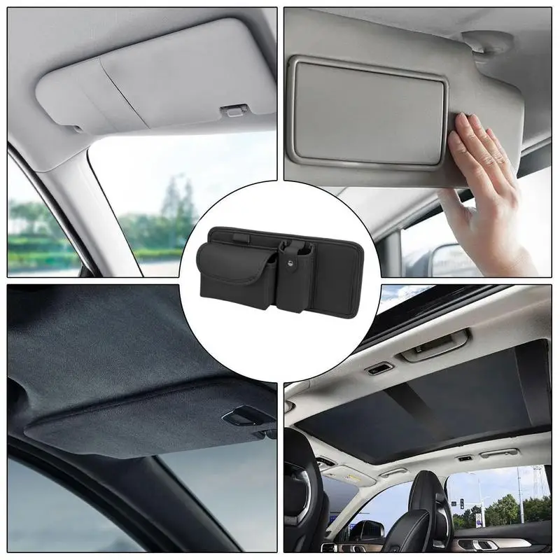 Visor Sunglass Holder Pouch Sunglasses Car Holder Car Sunglasses Holder Auto Interior Accessories Visor Glasses Holder For Car