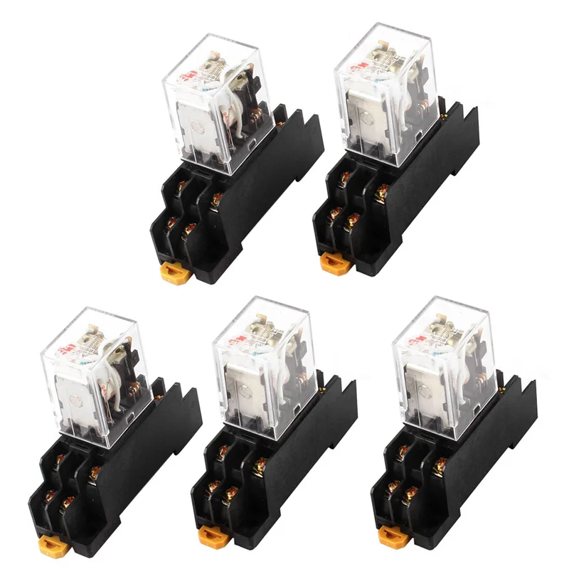 

HH52P MY2NJ Electromagnetic Intermediate Relay Switch 6-36-110-380VAC VDC LED Miniature Coil with Base