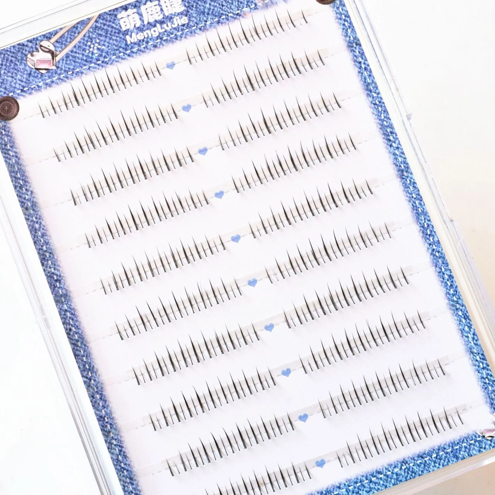 韓国風ナチュラルつけまつげ 7-13mm クラスターラッシュ 酸素通気性 Cカール アイメイク用 プロ仕様 上下まつげ