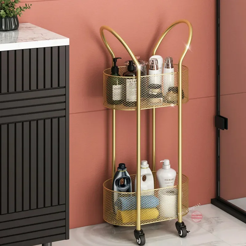 Luxurious Bathroom Shelf, Golden Non-Fading Storage Rack, 2-Layer Organizer, Waterproof Storage Basket, Bathroom Solution