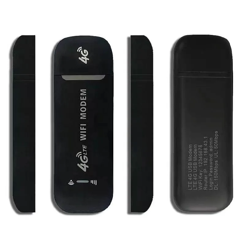 

4G LTE USB WiFi Router Mobile Hotspot Plug & Play Internet Access for 10 Users Easy Micro SIM Insertion