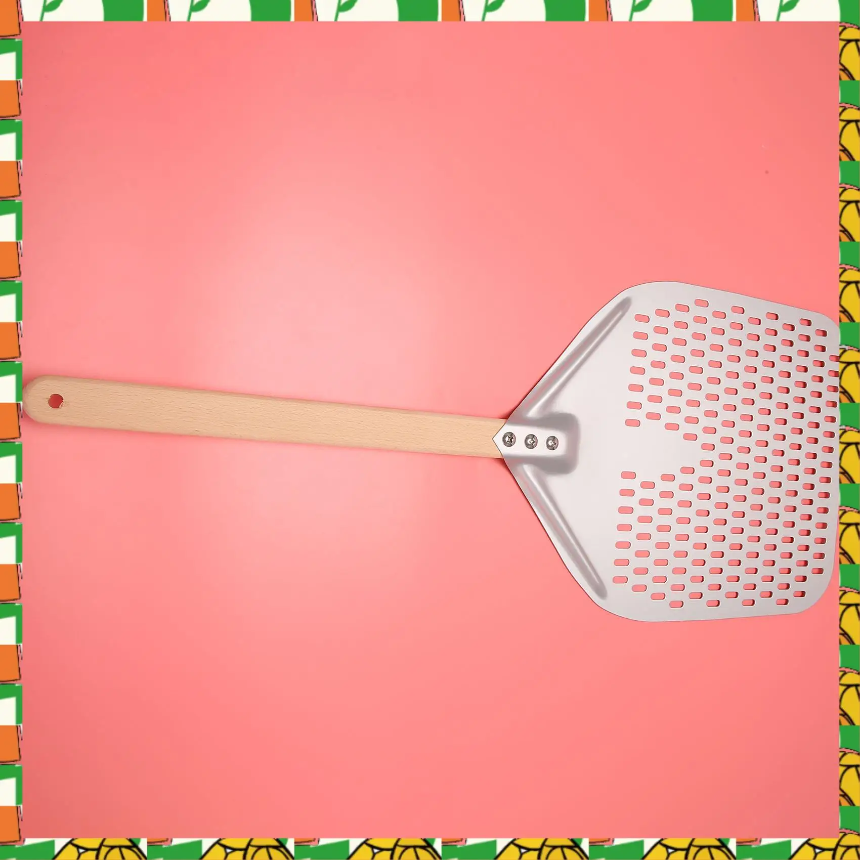 

Professional Tool Perforated Pizza Peel,Professional Anodized Aluminum Pizza Peels, Rectangular Pizza Turning Spatula With Detac