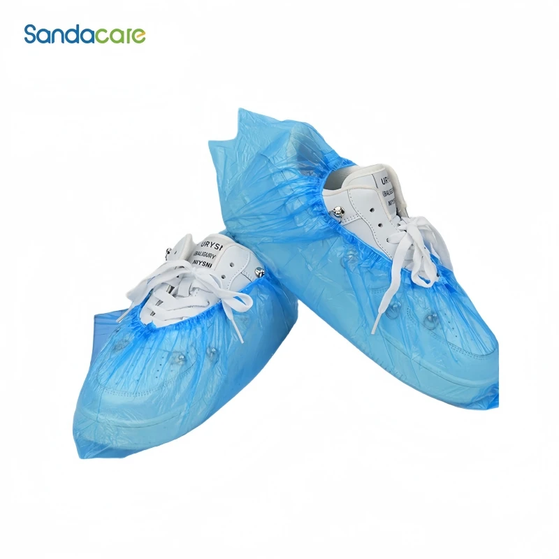 200 pieces plastic shoe cover disposable waterproof dustproof thickened plastic cleaning overshoes free size foot cover for home