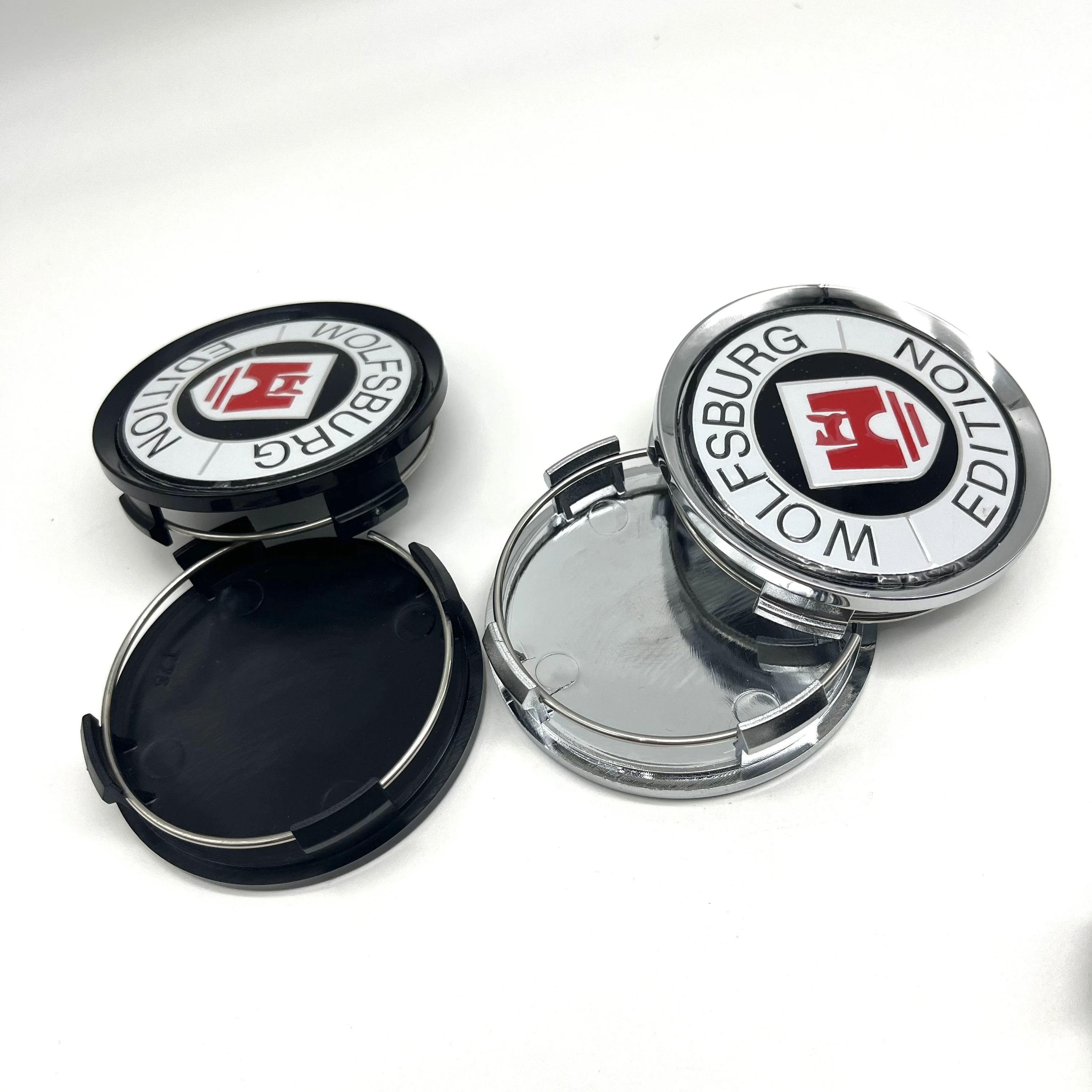 4pcs/Set 65mm 3D Wolfsburg Edition Emblem Badge OD75mm ID70mm  Car Wheel Center Caps Wheel Hubcap Cover High Cap Car Accessories view 2