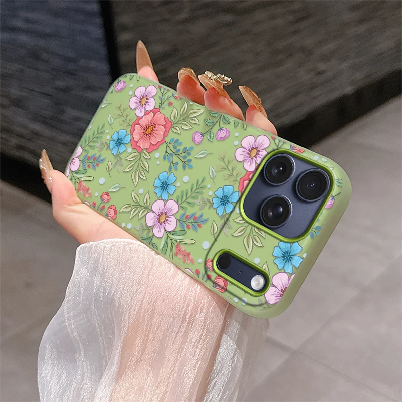 Przezroczyste etui na telefon iPhone 16 Pro 16e 15 Pro Max 11 14 13 12 17 Air Flower Soft Dual Layer Jelly 2 w 1 Matte Back Cover