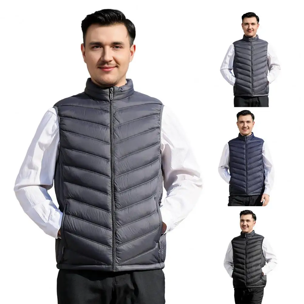 2026 Men Autumn Winter New Stand Collar Warm Vest Male Loose Sleeveless Jackets Mens Pure Color Casual Cotton Waistcoat