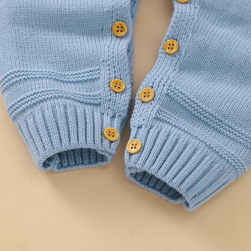 Newborn Baby Romper Knitted Long Sleeve Autumn Infant Kid Jumpsuit Outfit Cute 3D Rabbit Toddler Girl Boy Clothing Warm Playsuit