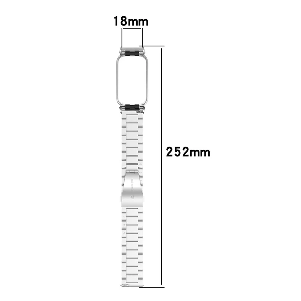 Universal Three-Bead Steel Watch Strap for MI Band9 Active for REDMI Band 3 Accessory Silver/Black/Gold/Rose Gold Watchband