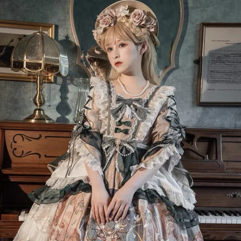 Frauen Lolita Kleid göttliche Hirsch ode Cosplay Kostüm Ölgemälde Griff wunderschöne Schwerindustrie elegantes Temperament Lolita Kleid