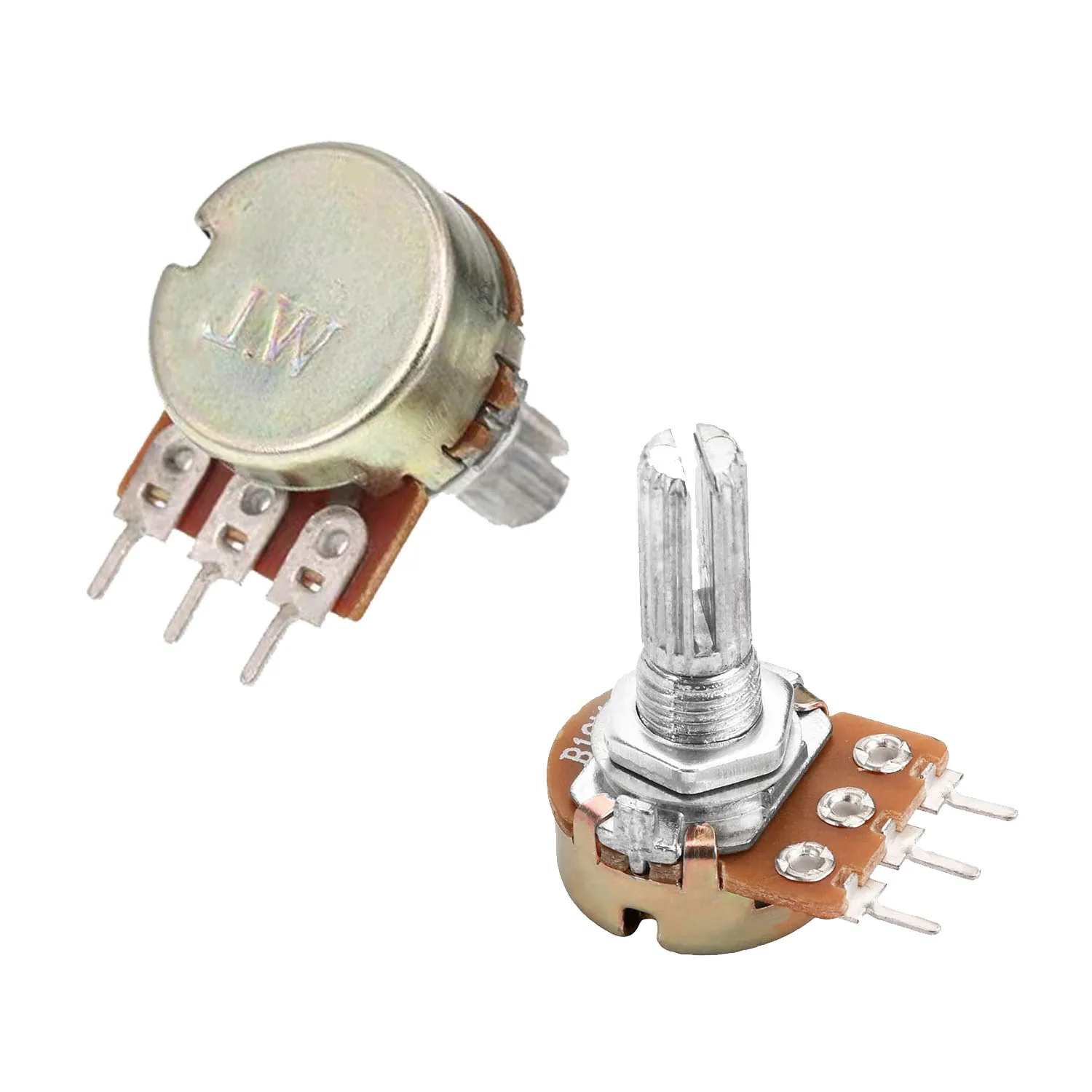 2 Pcs Potentiometer Kit WH148 B10K 1K 2K 5K 20K 50K 100K 250K 500K 1M 500 Ohm B Type Potentiometers with Nuts Washers