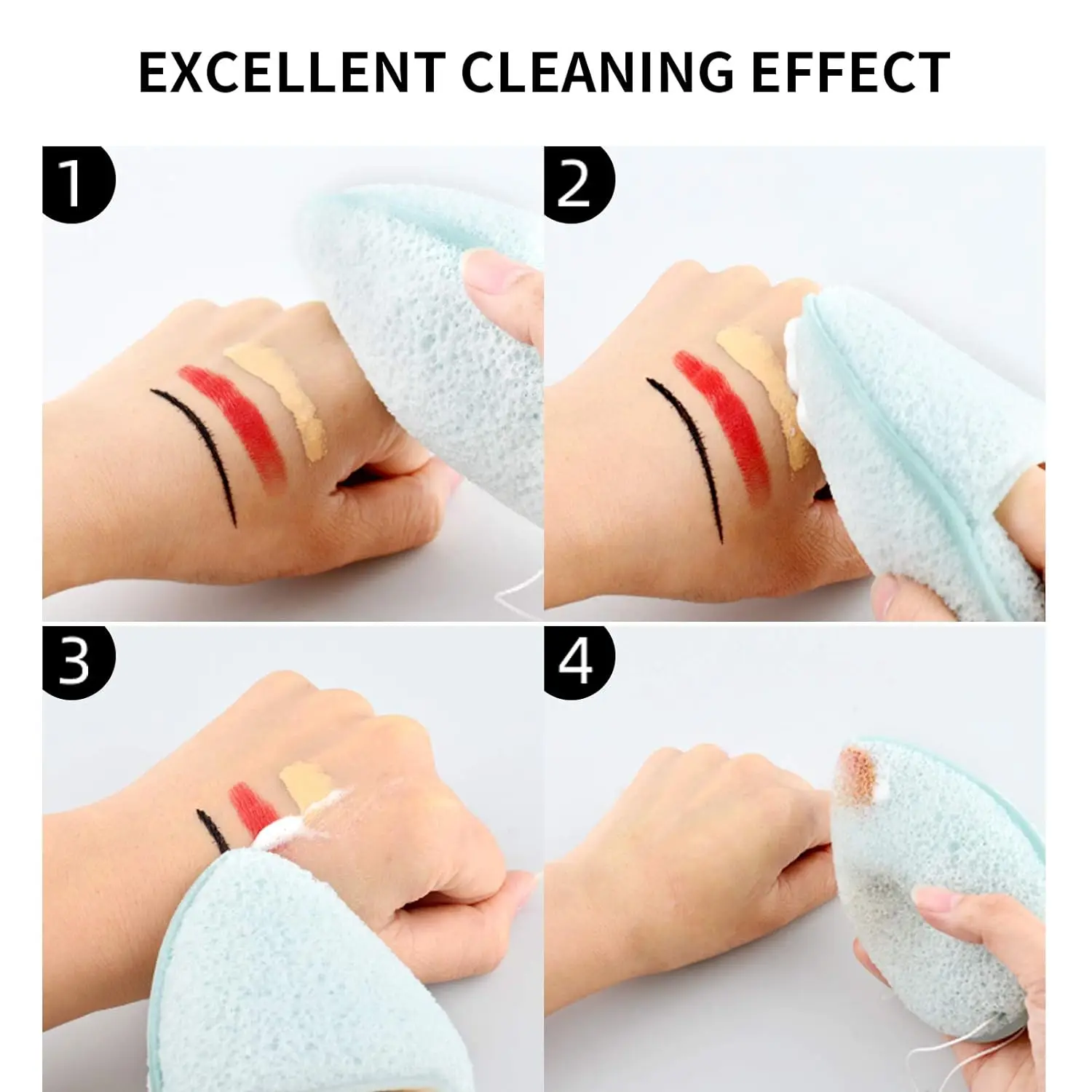 Natural Exfoliating Face Wash Cleansing Puff Flutter Sponge Deep Remover To Black Headband Cosmetic Sponges Facial Clean Tool