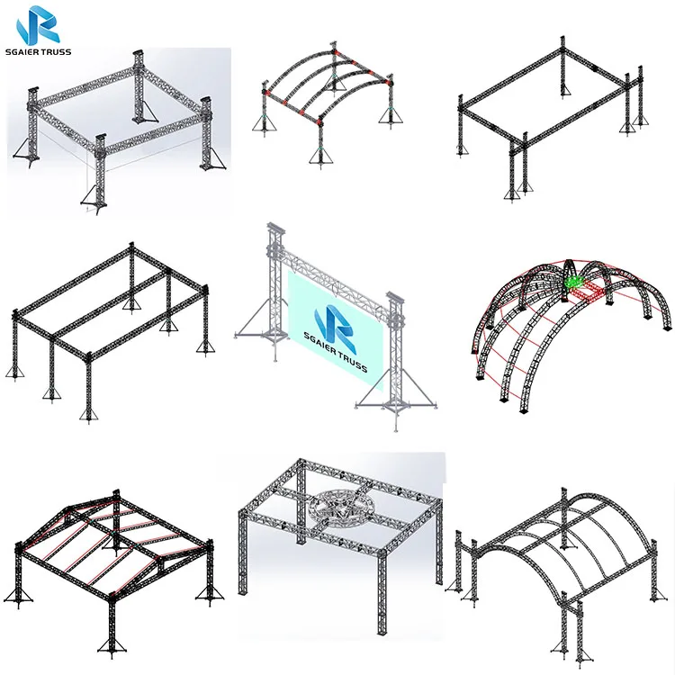 

Aluminum Truss With Low Cost Portable Event Party Show DJ Concert Assemble Stage With Roof Truss