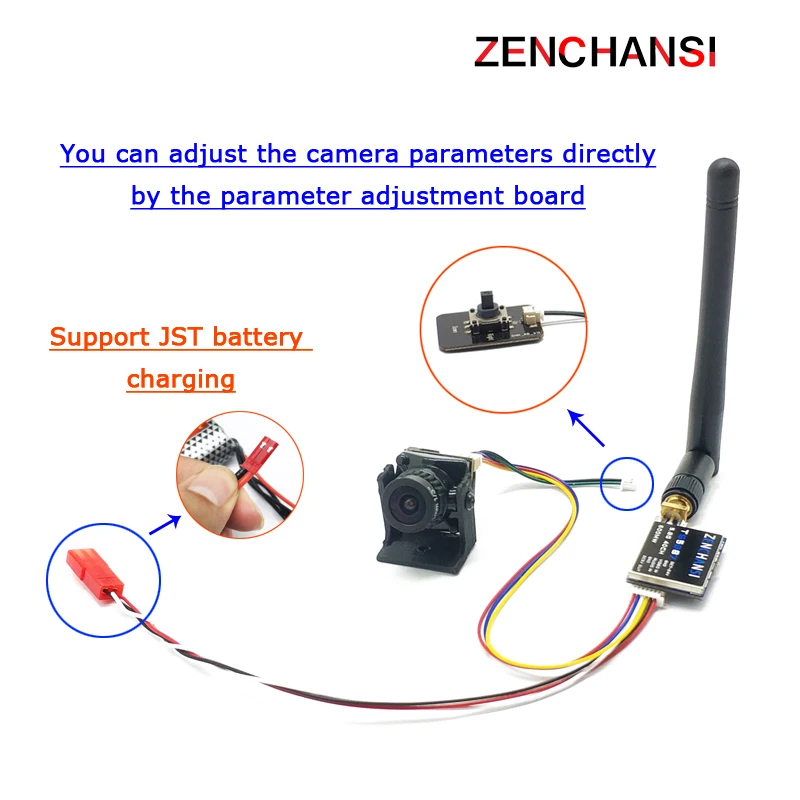 5.8G 150CH FPV Receiver Video Downlink Dual Antenna Receiver OTG VR Android Phone with 5.8G 40CH VTX and CMOS 1200TVL fpv Camera