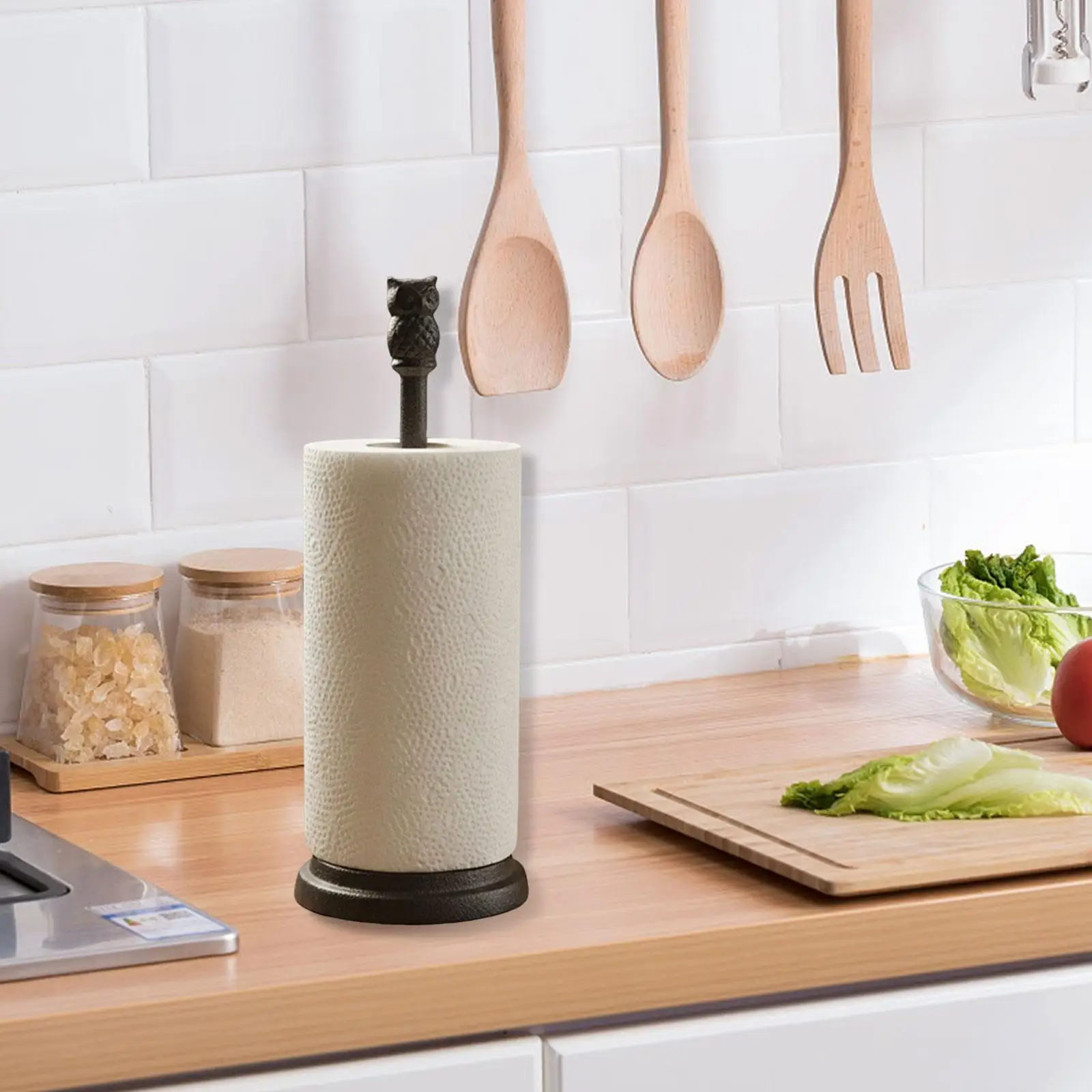 

Держатель для бумажных полотенец с совой, чугунный прочный держатель для полотенец, винтажный декоративный держатель для кухонной столешницы, ванной комнаты