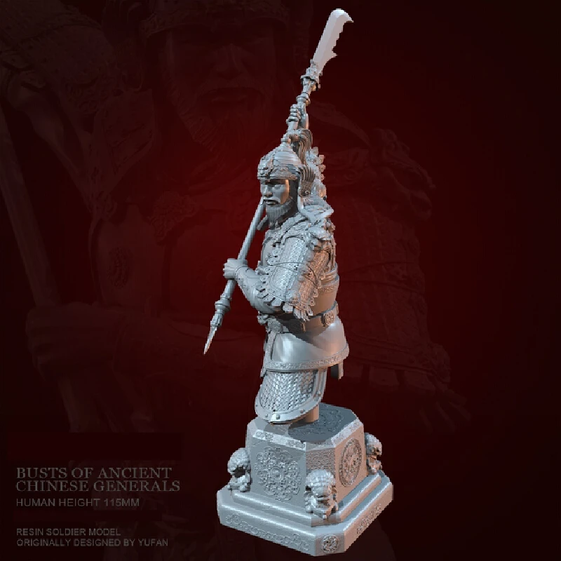 Buste de figurine en résine de 115mm, Micro Miniature Gk général ancien, modèle blanc imprimé en 3d, jouet, Kit non assemblé et non peint