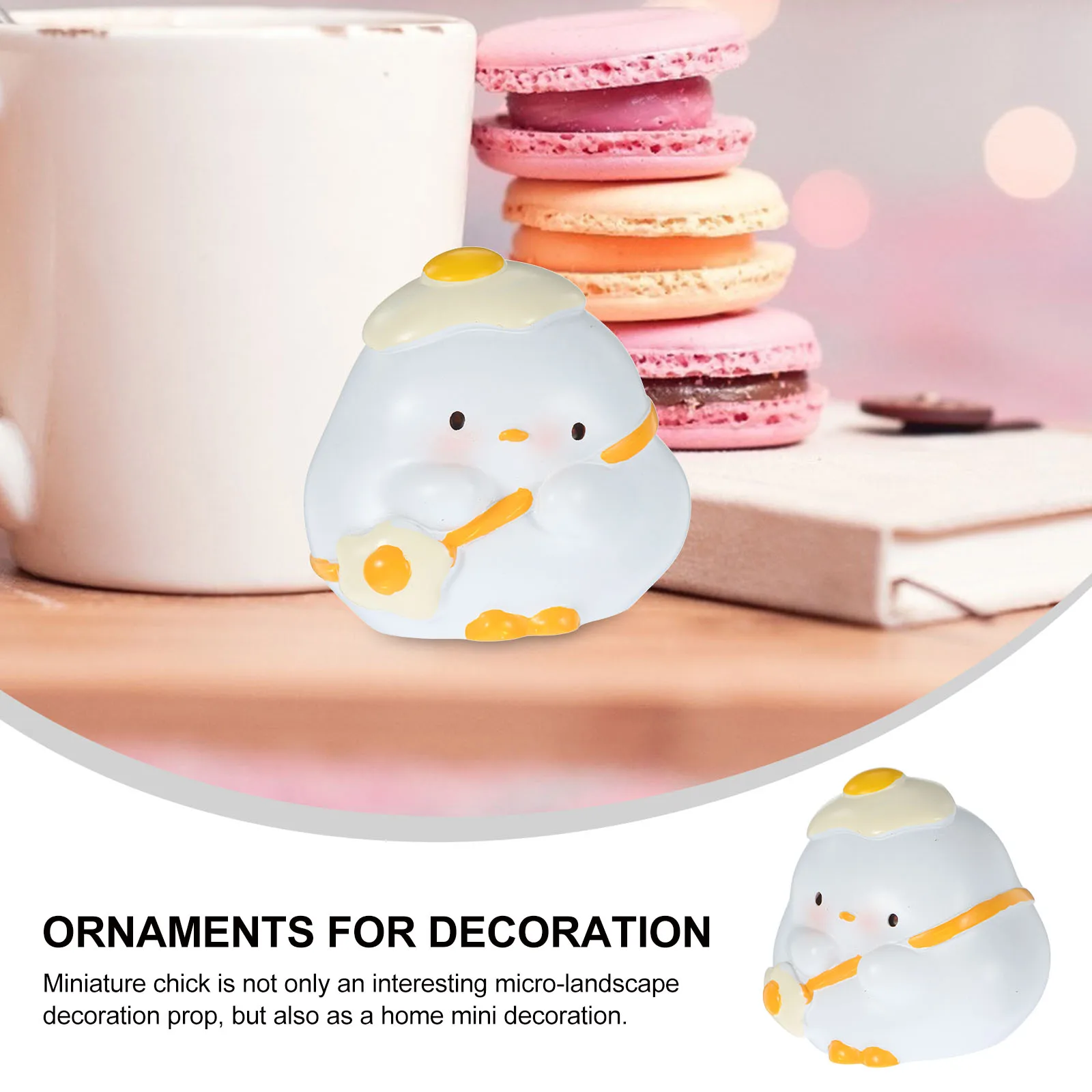

Cute Chick Ornaments Mini Resin Chicken Crafts Tiny Miniature Figurines White Cartoon Animal