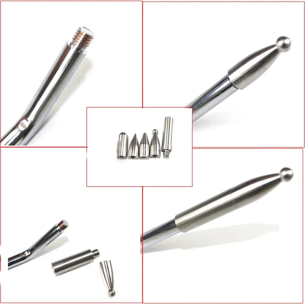 Car Dent Repair Hooks Stainless Steel Push Rods, Car Body Dent Removal Crowbar Kit for car Body dents and Hail Damage Removal