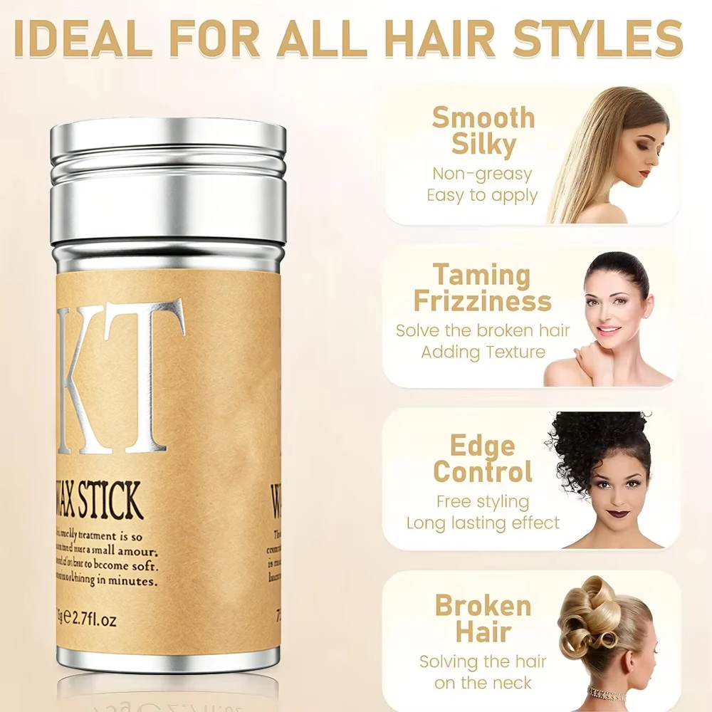 High Quality Hair Wax Stick for Wigs and Hairstyling-Edge Control, Non-Greasy Pomade for Fly Away and Frizzy Hair, Christmas Gif