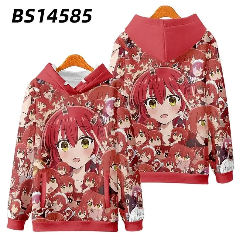 New! BOCCHI A Rocha! Japanese anime hoodies for men and women, long sleeve sweater, 3D printing, popular fashion, autumn