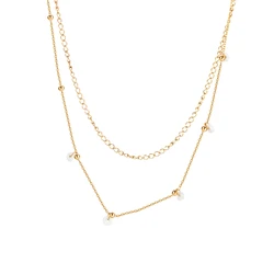 WILD & FREE Fashion Stainless Steel Layered Necklaces For Women Charming Elegant Clavicle Chain Trendy Jewelry