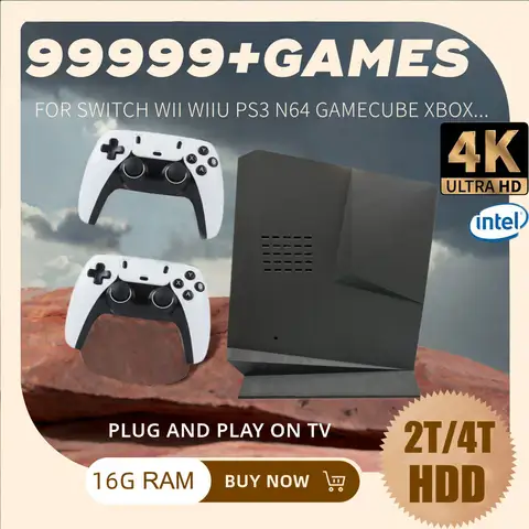 Mini PC Retro Game Box G3 Pro Dual System 99999+GAME 8/16G RAM 2/4TB ROM Game For PS2 PS3 WIIU WII SS GAMECUBE Sega Saturn Intel