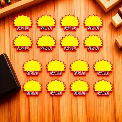 

50 pcs Price Tags Retail Signs White Card Fluorescent Display Promotional Advertising Stickers Shop Labels Folder Tab