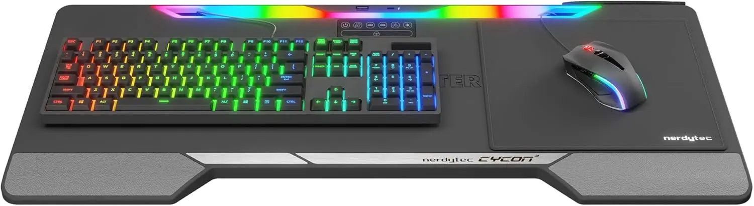

Эргономичная игровая клавиатура с RGB-подсветкой и USB-концентратором, большая устойчивая поверхность для дивана, кровати, ПК, PS5, Xbox