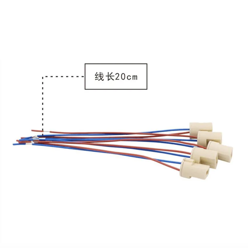 0.2m Ceramic G9 Halogen Type power socket led Lamp bulb Base 250V 2A Ceramic Holder cable wire connector G9 lead LED lights