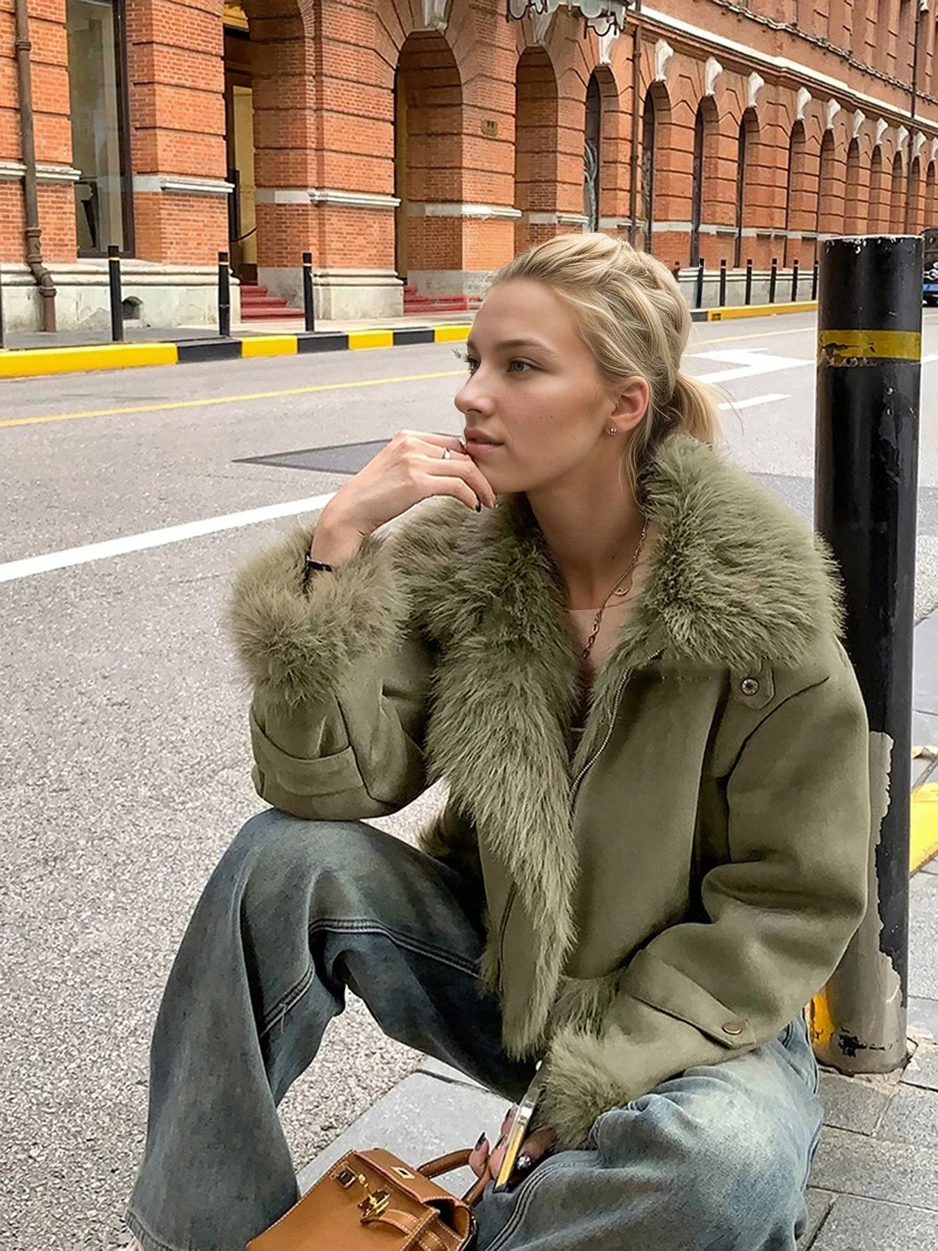 

Faux Fur Detachable Collar Coats Womens Wool Oversized Evening Mom Techwear Cotton Padded Removable Bow Bar Premium Jaqueta High