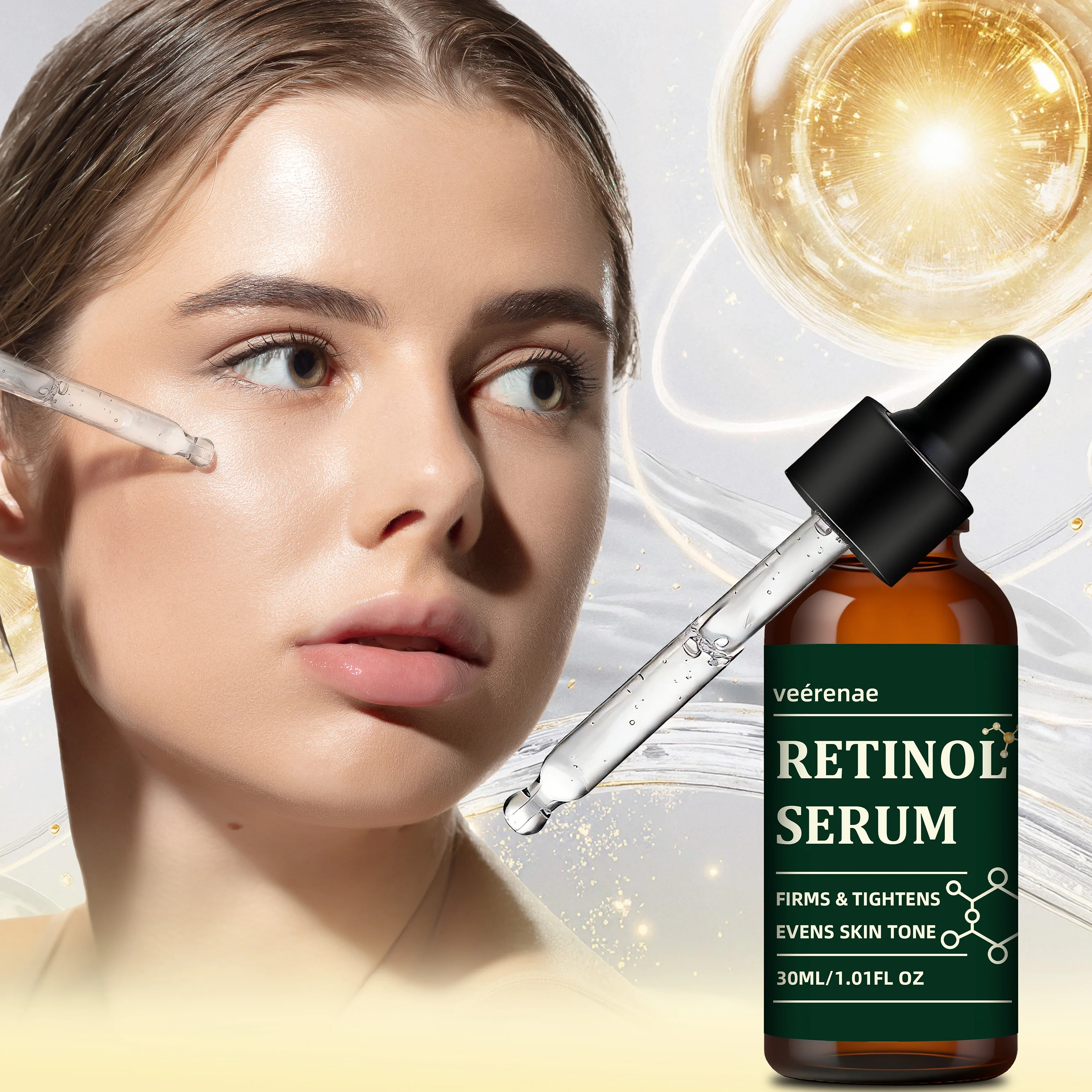 veérenae RETINOL SERUM - Para todo tipo de piel, mujeres y hombres, fórmula suave, cuidado diario por la mañana y por la noche