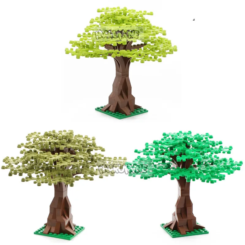 Marumine Building Bricks 102PCS MOC Blocks Tree Set Jungle Grass Plants Garden Compatible City Street View Accessories Parts