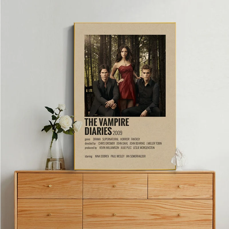 The Vampire Diaries Movie Posters Kraft Paper Vintage Poster Wall Art Painting Study Stickers Wall Painting