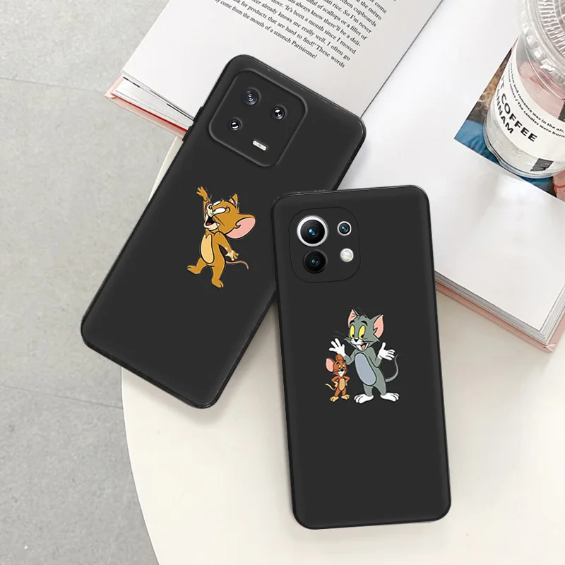 Soft Silicone Phone Case For Redmi Note 13Pro 12C 13C Xiaomi 12 13 Lite 12T 12X Disney Tom and Jerry Matte Shell Protect Cover