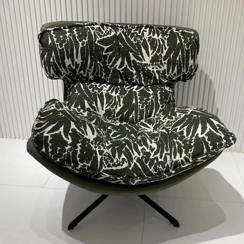 เก้าอี้โซฟาเดี่ยวสไตล์นอร์ดิกหรูหรา หมุนได้ ปรับเอนได้ รูปทรงไข่ แบบโยก