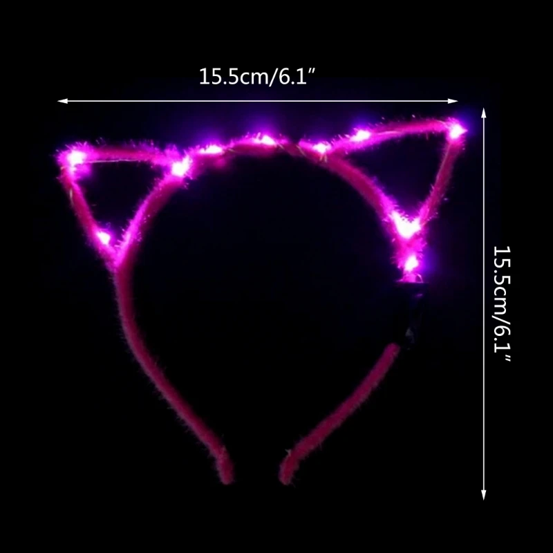 1 Stück Frauen Mädchen LED blinkt niedlich spitz für Katzenohren Haarreifen leuchtende Schnur