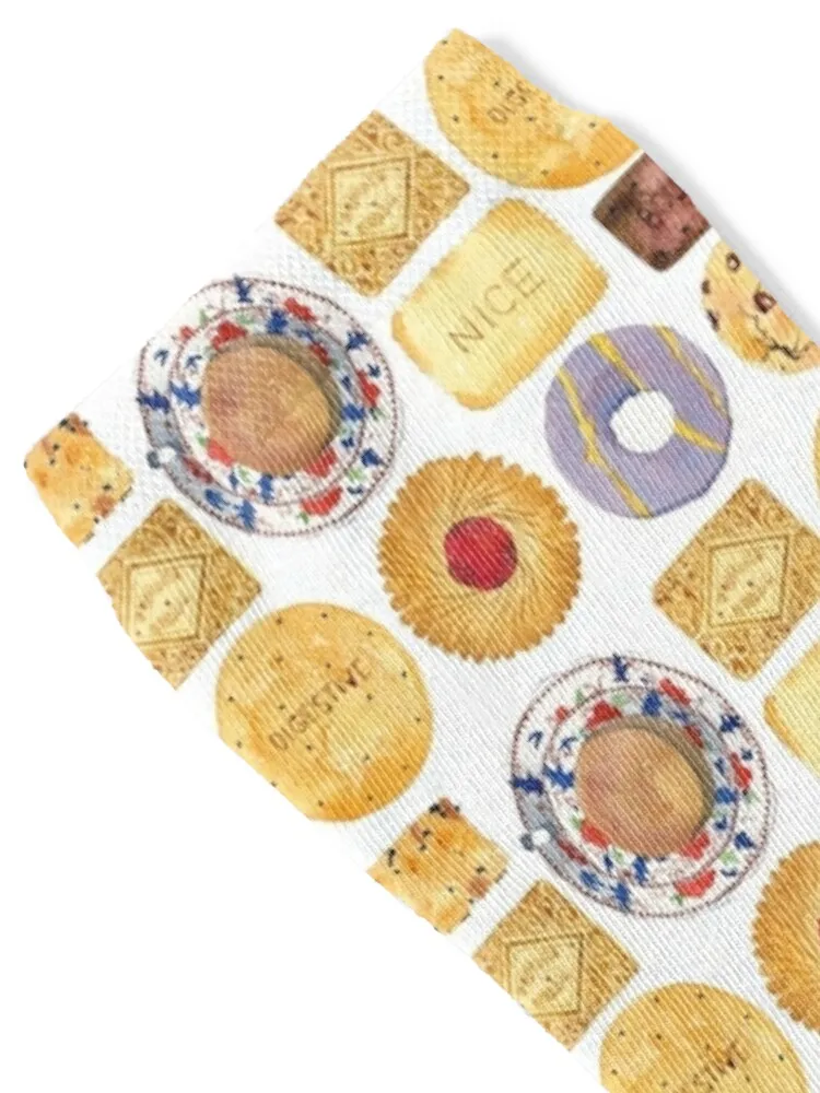 English Biscuits Cookies waterclor painting Socks winter gifts anti slip football soccer anti-slip gift Woman Socks Men's