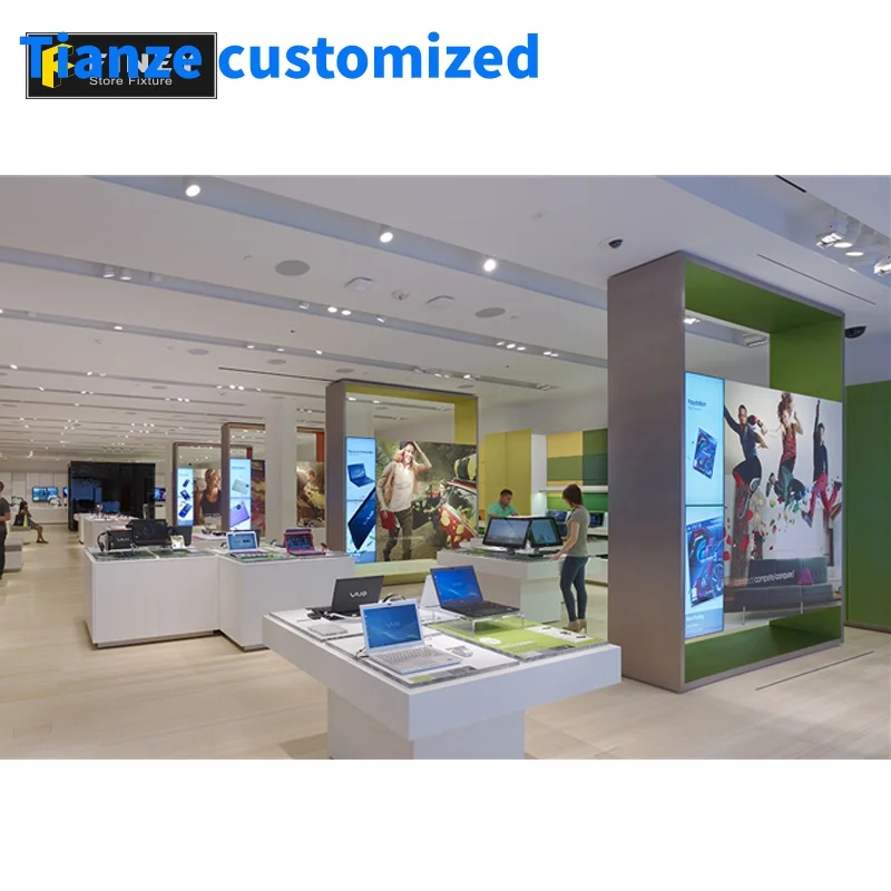 （customized）Custom Computer Shop Interior Design Ideas Small Laptop Retail Store