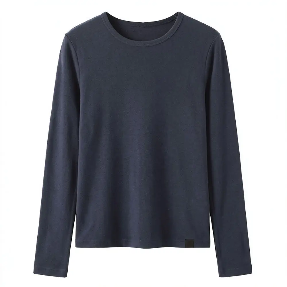 Women Crew Neck Long Sleeve T Shirt Slim Fit Soft Brushed Basic Tee Autumn Winter Casual Daily Underlayer Top
