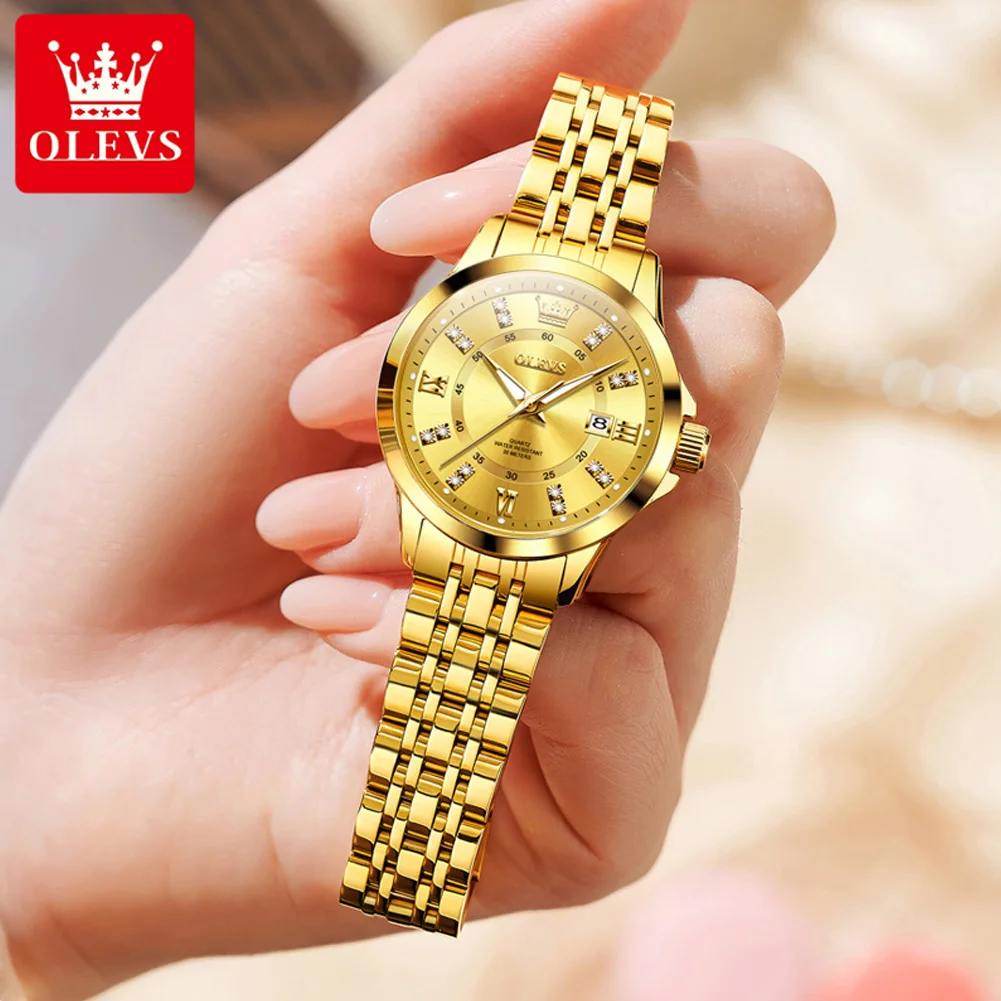 

OLEVS Luxury Brand Women's Watches Fashion Casual Original Quartz Wristwatch Waterproof Luminous Watch for Lady Date Bracelet