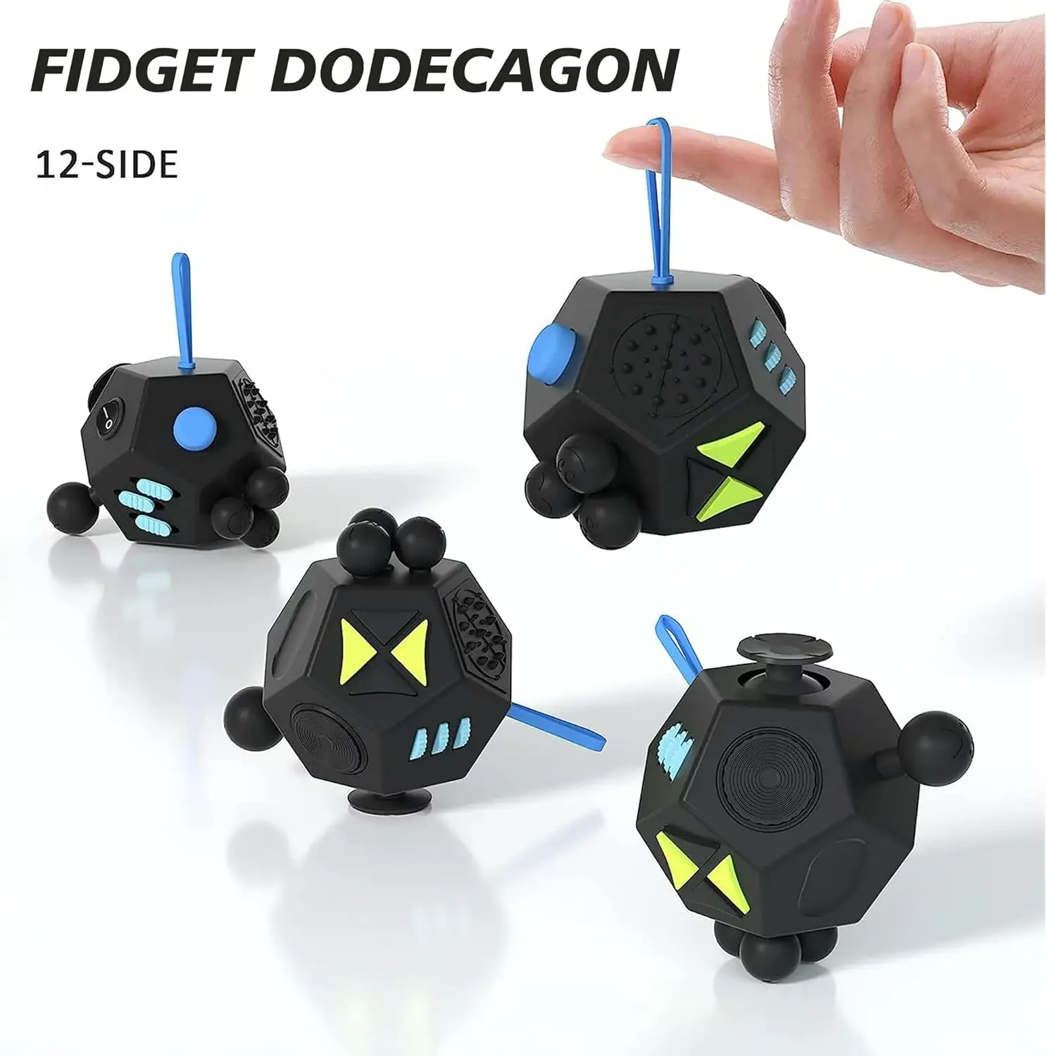 Fidget Dodecagon –12 Side Fidget Toy Cube Relieves Stress and Anxiety Anti Depression Cube for Children and Adults