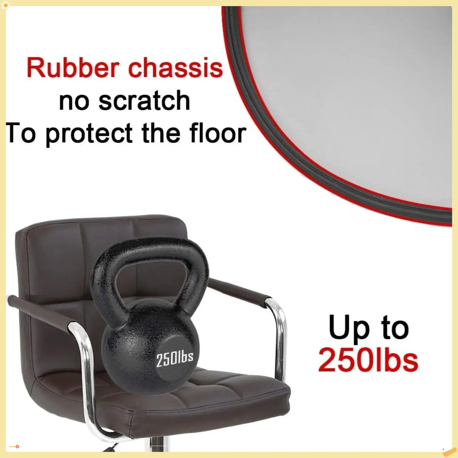 Juego de 2 taburetes de bar giratorios ajustables modernos, taburetes de mostrador de cuero PU con reposabrazos para bar de cocina y pub en casa