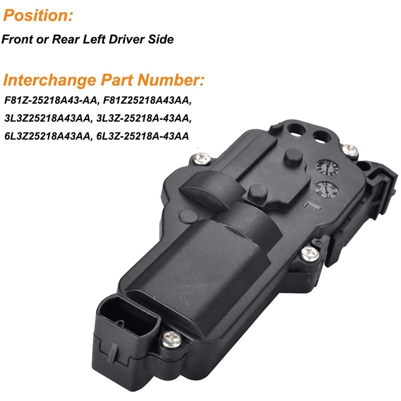 Left Driver Side Power Door Lock Actuator For Ford F150 F250 F350 F450 F550 Expedition Excursion Mustang 6L3Z25218A43AA