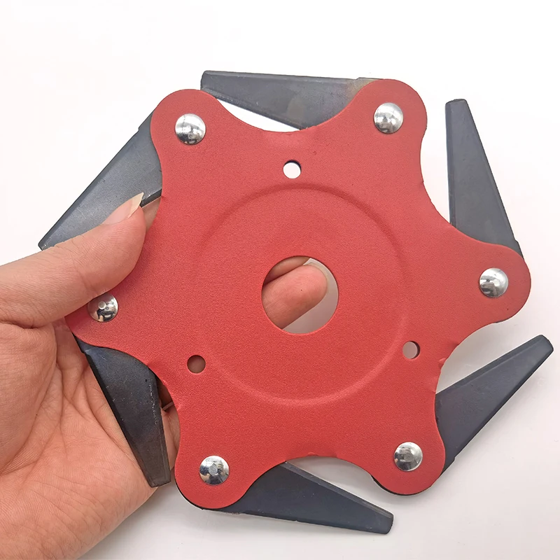 Testa di taglio erba con 6 lame spazzola per decespugliatore 65Mn spazzola per erba testina di taglio accessori per elettroutensili da giardino per tosaerba