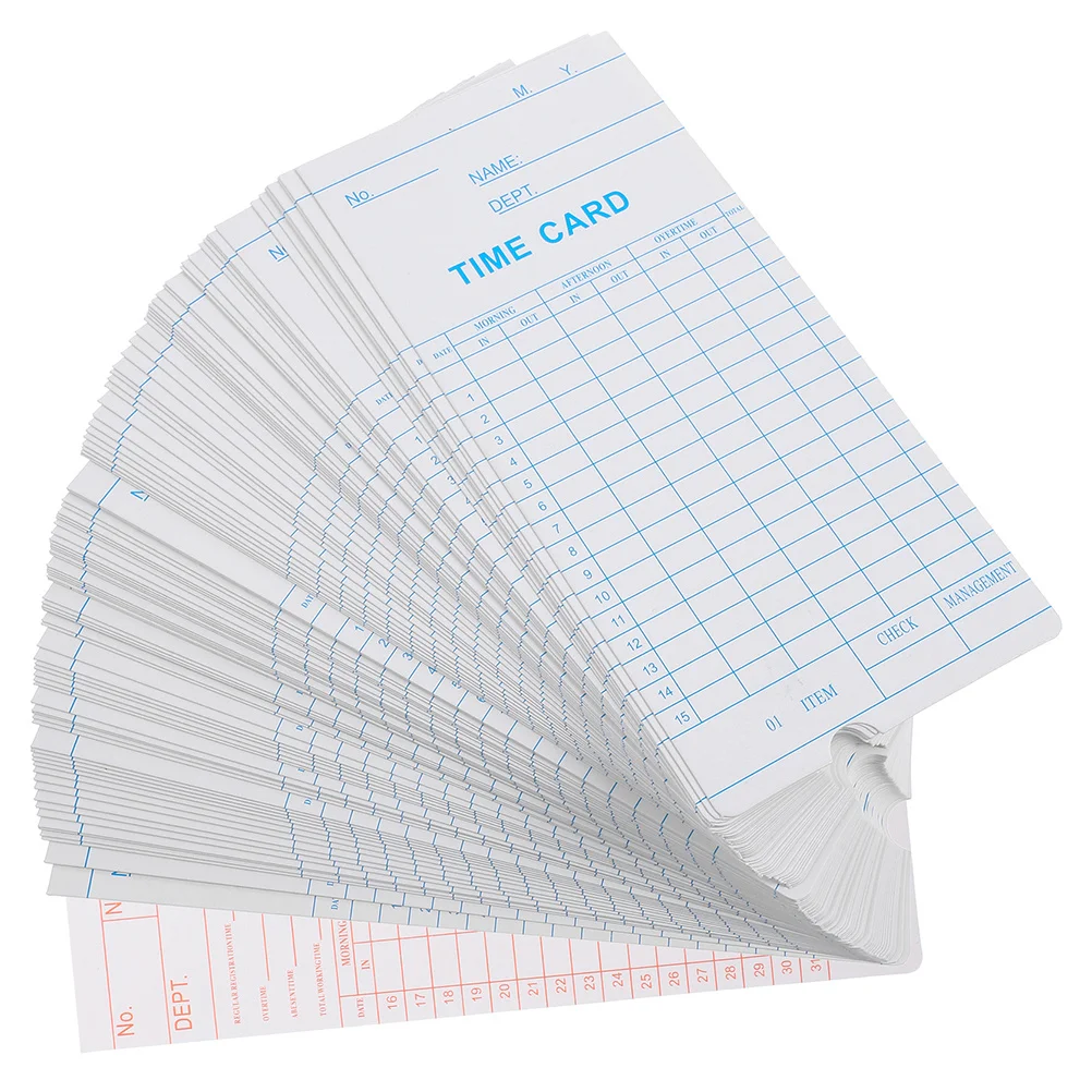 Feuilles de temps hebdomadaires, 100 pièces, gestion des présences des employés, impression claire et lisible, conception, utilisation au bureau et au Restaurant