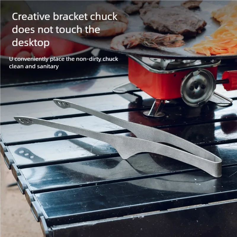 Titanium Tang 9.2in/23.5cm Picknick BBQ Grill Tang Clip Restaurant Barbecue Vlees Clip Wandelen Camping Servies levert