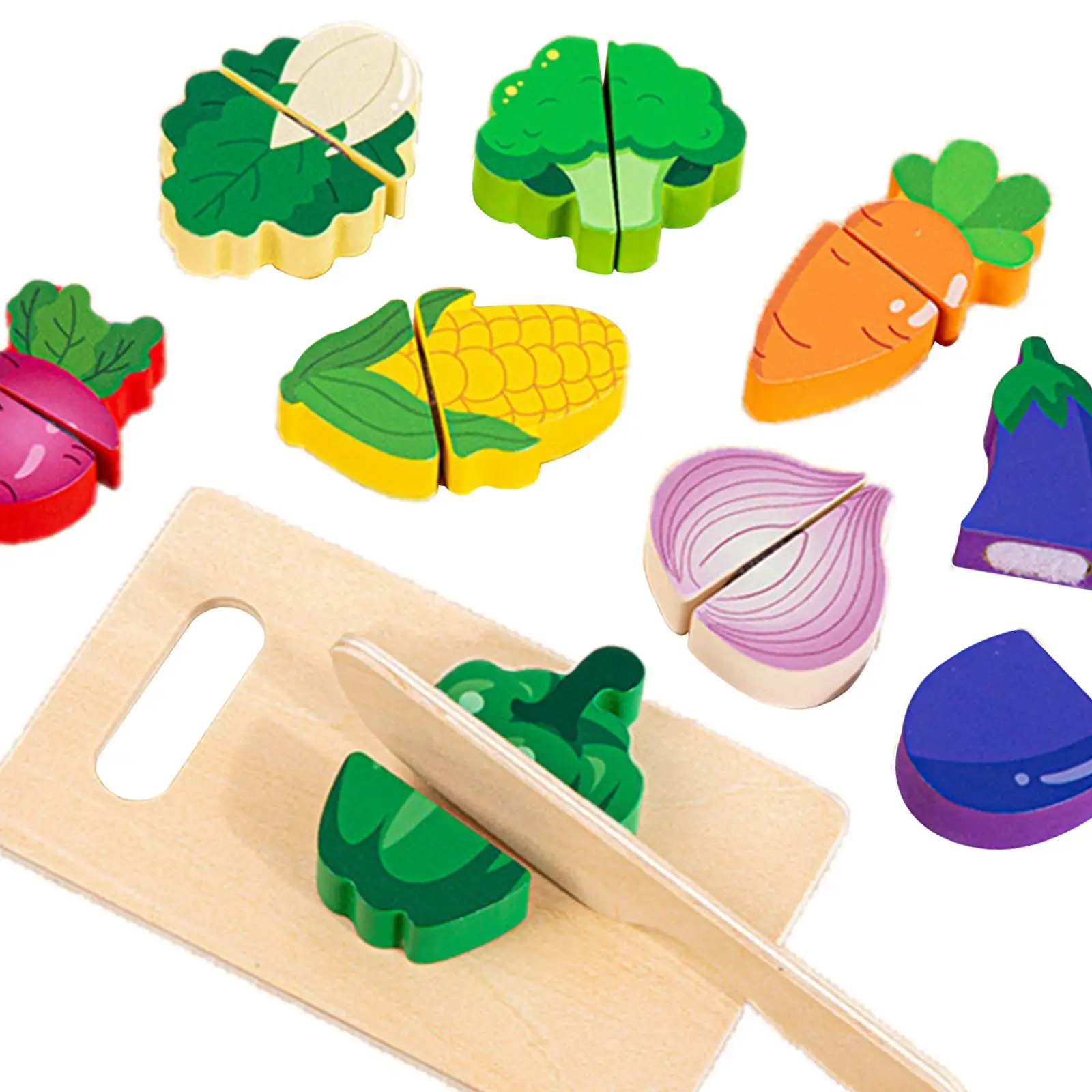 Juego de corte de madera para niños, juguete de alimentos, juego de rol de simulación, juguete de desarrollo